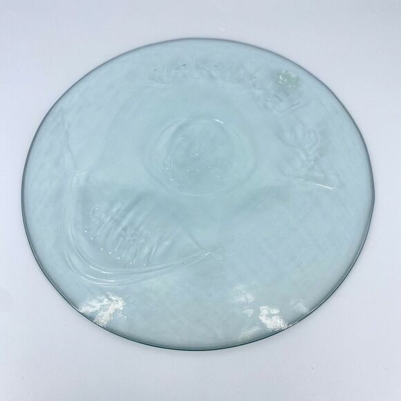San Miguel Recycled Glass Dinner Plates Green Tint Spain Set 4 Be Happy Smile - Picture 6 of 6
